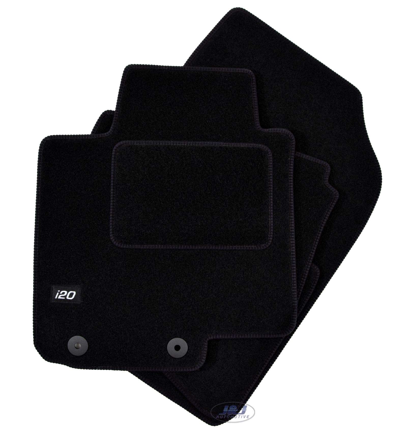 Tappeti Auto J&J AUTOMOTIVE Per I20 (2015-2020) | Set 4 Pezzi In Velluto Nero | Antiscivolo E Fonoassorbenti - 3