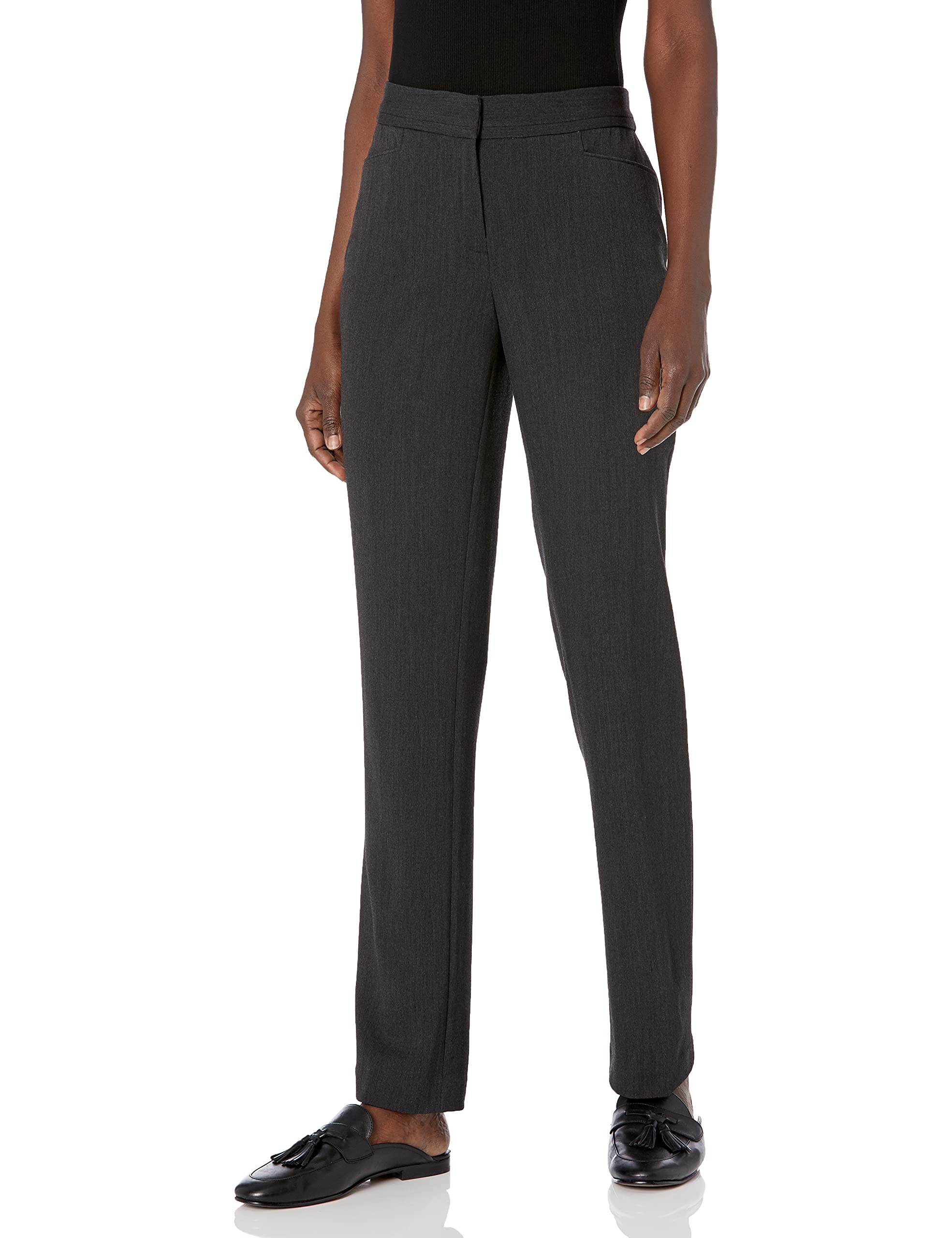 Women's Curvy Gabardine Slim Leg Stretch Dress Pant, 32 Inch Inseam, Pull-on, with Pockets (Size 4-16)