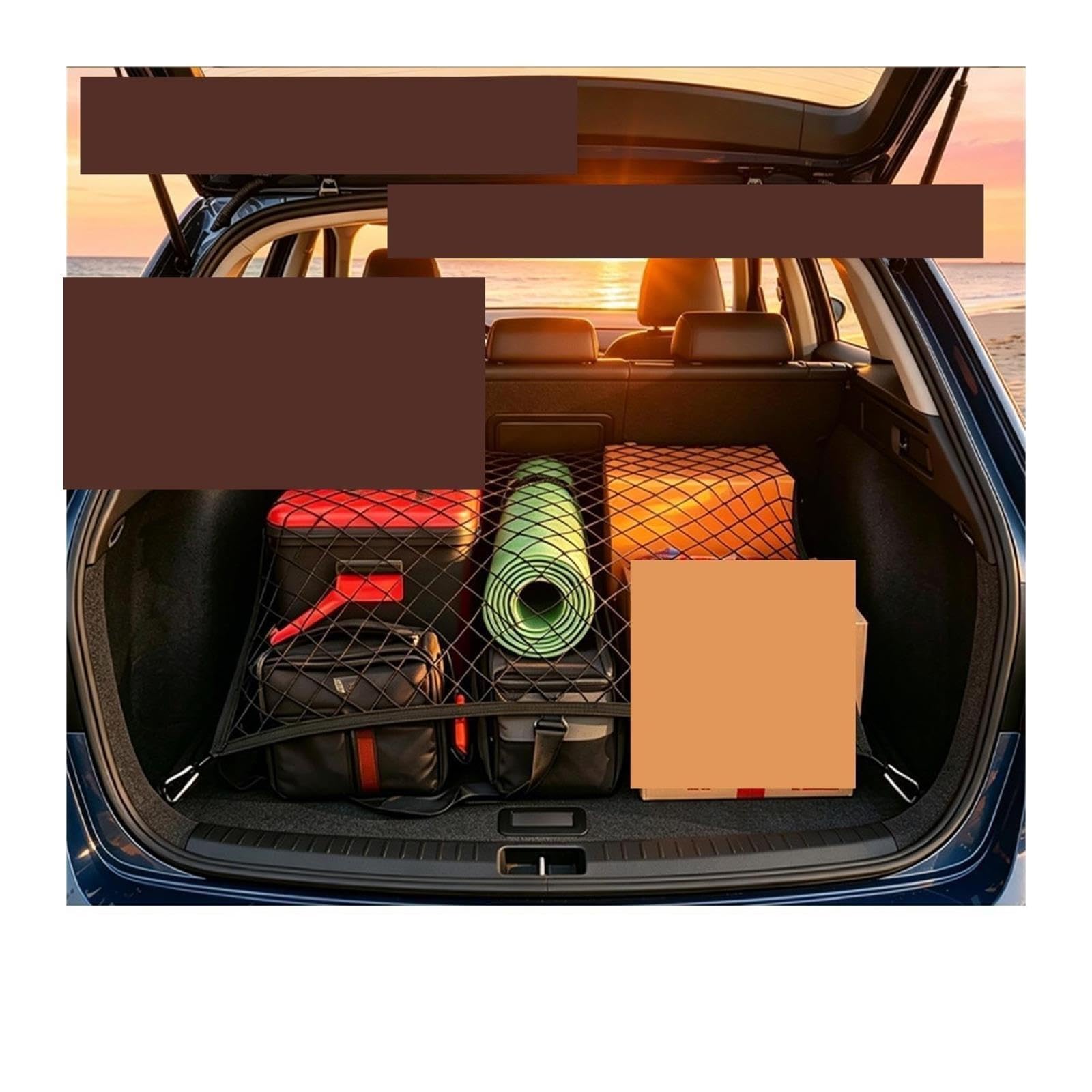 2 Stück Einlagige Kofferraum-Gepäcknetztasche Für Autozubehör