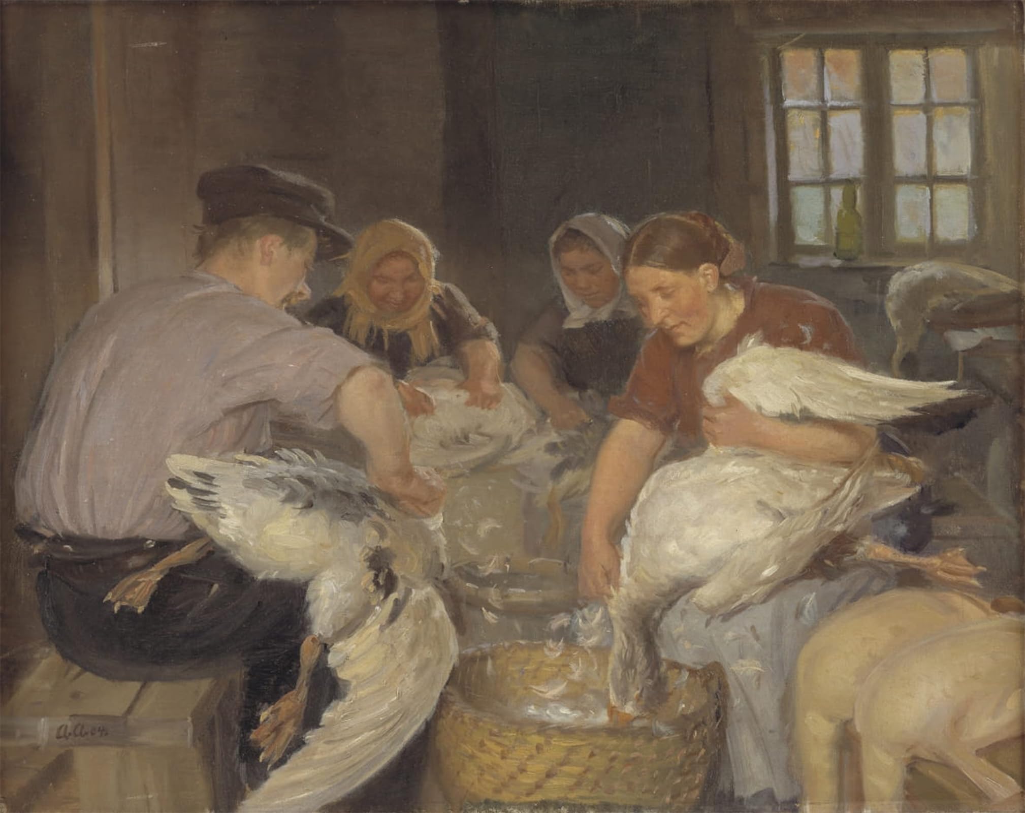 POSTERIIk Famous Print Pop Art Wall Art Graffiti Plucking the Geese by Anna Ancher Art Prints for Home Decor 60x90cm