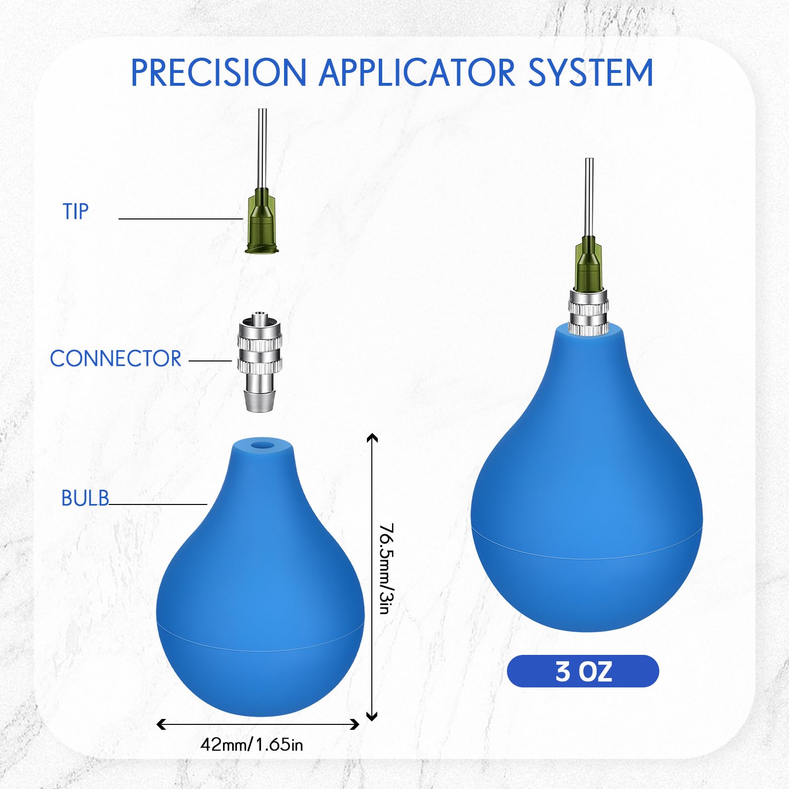 Dandat 34 Pcs Pottery Tools Supplies Ceramic Precision Applicator Slip Trailing Bottles Ceramic Precision Tips Applicator 3 Ounce Clay Tools Set Needle Tip Squeeze Bottle for Pottery Glaze(Blue)