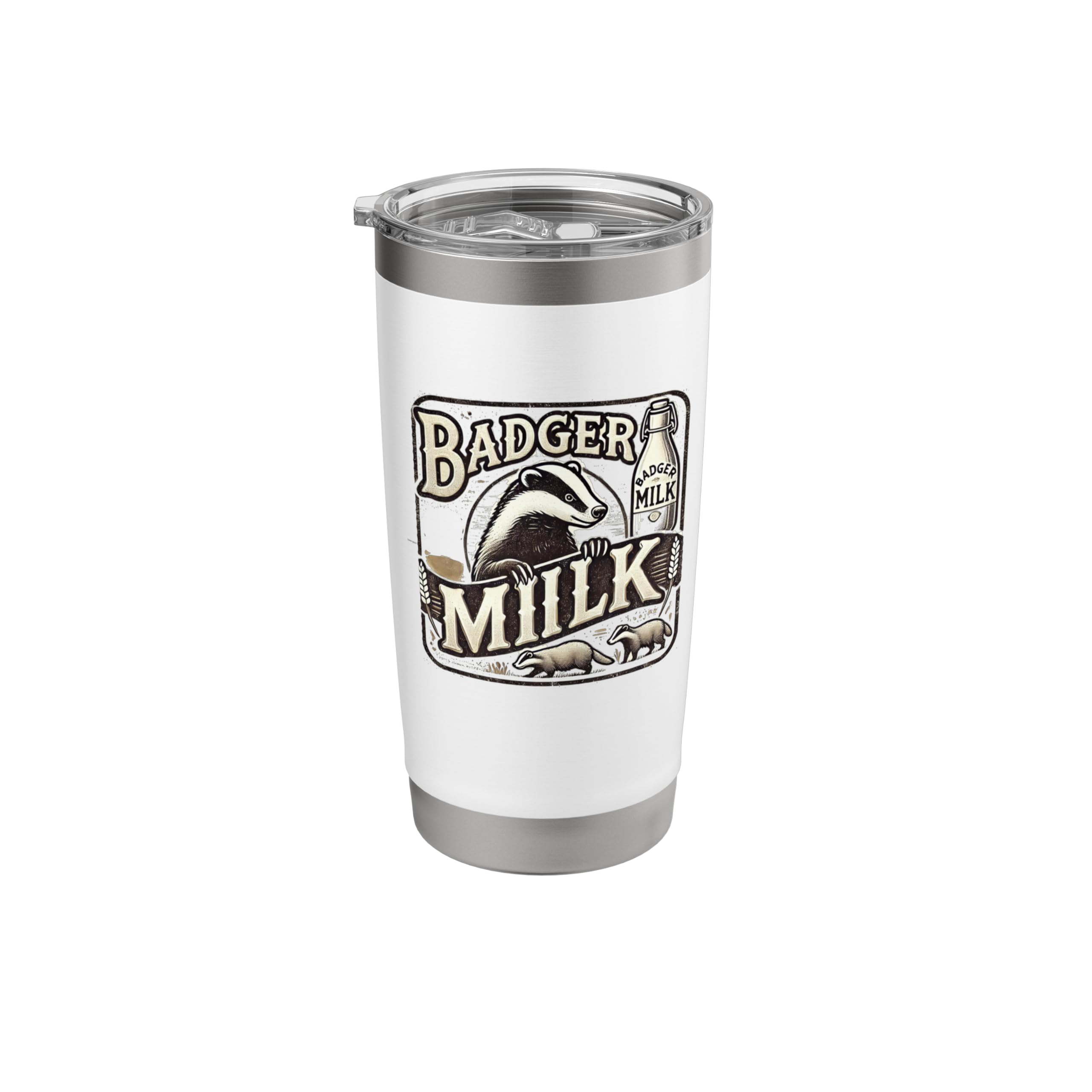 Funny Animal Badger Milk Vintage Advertising Stainless Steel Insulated Tumbler