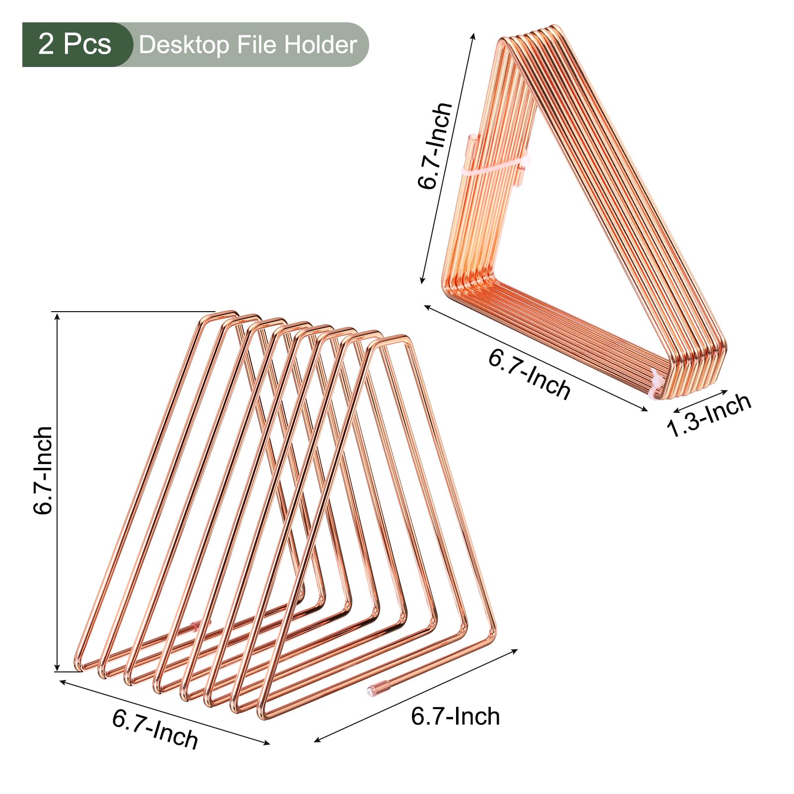YOKIVE 2 Pcs Desktop File Holder, Triangle Record Magazine Rack Bookshelf, Keep Storing Book - Image 2