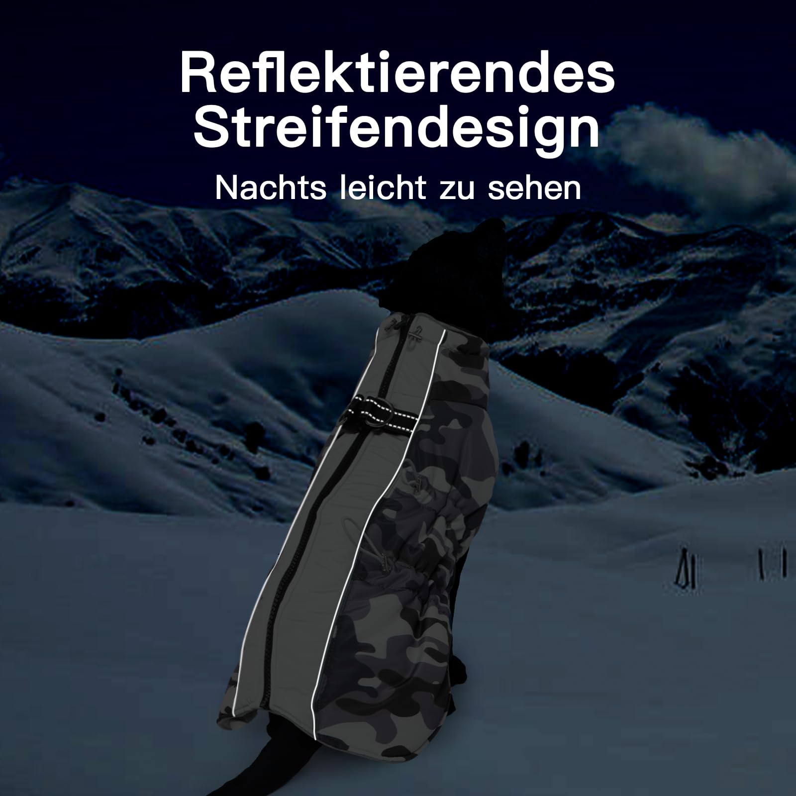 Fleece Hundemantel Grosse Hunde, Winddicht Hundejacke mit Reißverschluss Hinten und Rollkragen, Perfekt für Kalte Wintertage, Hundemantel Labrador, Dobermann, Grau, 2XL
