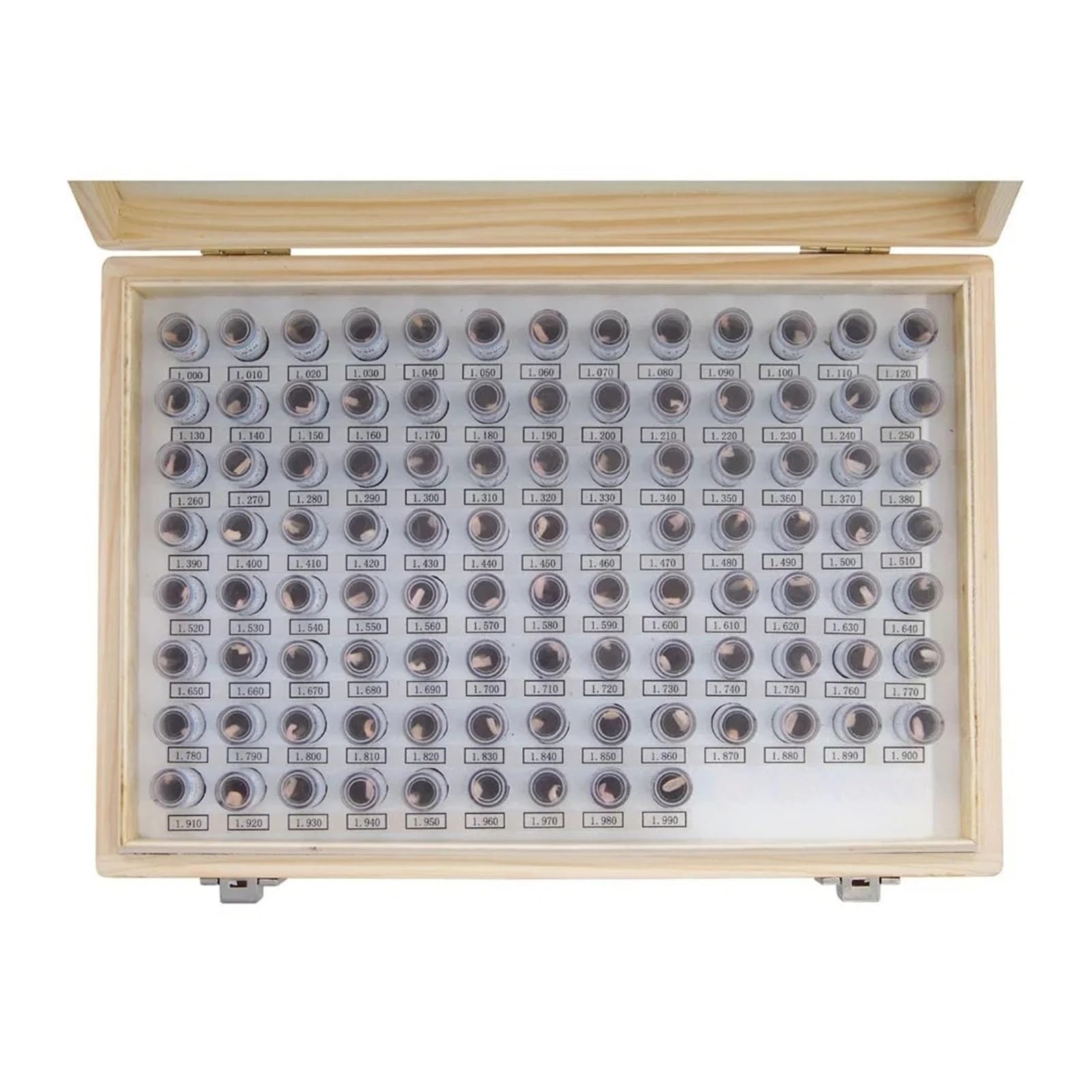 Kit Calibro A Perno In Acciaio 99/100 Pezzi Con Passo 0,01, Set Di Fori for Macchinista, Impostazione Di Blocchi for La Lavorazione Dei Metalli Alta precisione(1.000-1.990 100pcs)