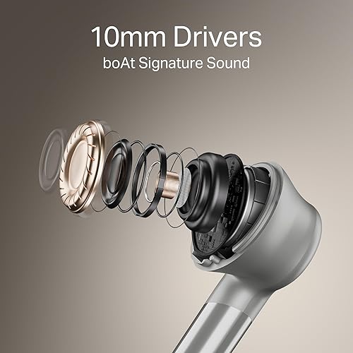 boAt Airdopes 141 Gen 2, 4 Mics ENx Tech, 48 Hrs Playback, Free Music Streaming, Fast Charge, Low Latency, IPX4, v5.4 Bluetooth Earbuds, TWS Ear Buds Wireless Earphones with mic (Grey)(Grey)