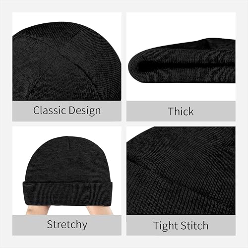 Miniatura 7 de Gorro de punto cálido de invierno para clima frío, para hombres y mujeres, color negro