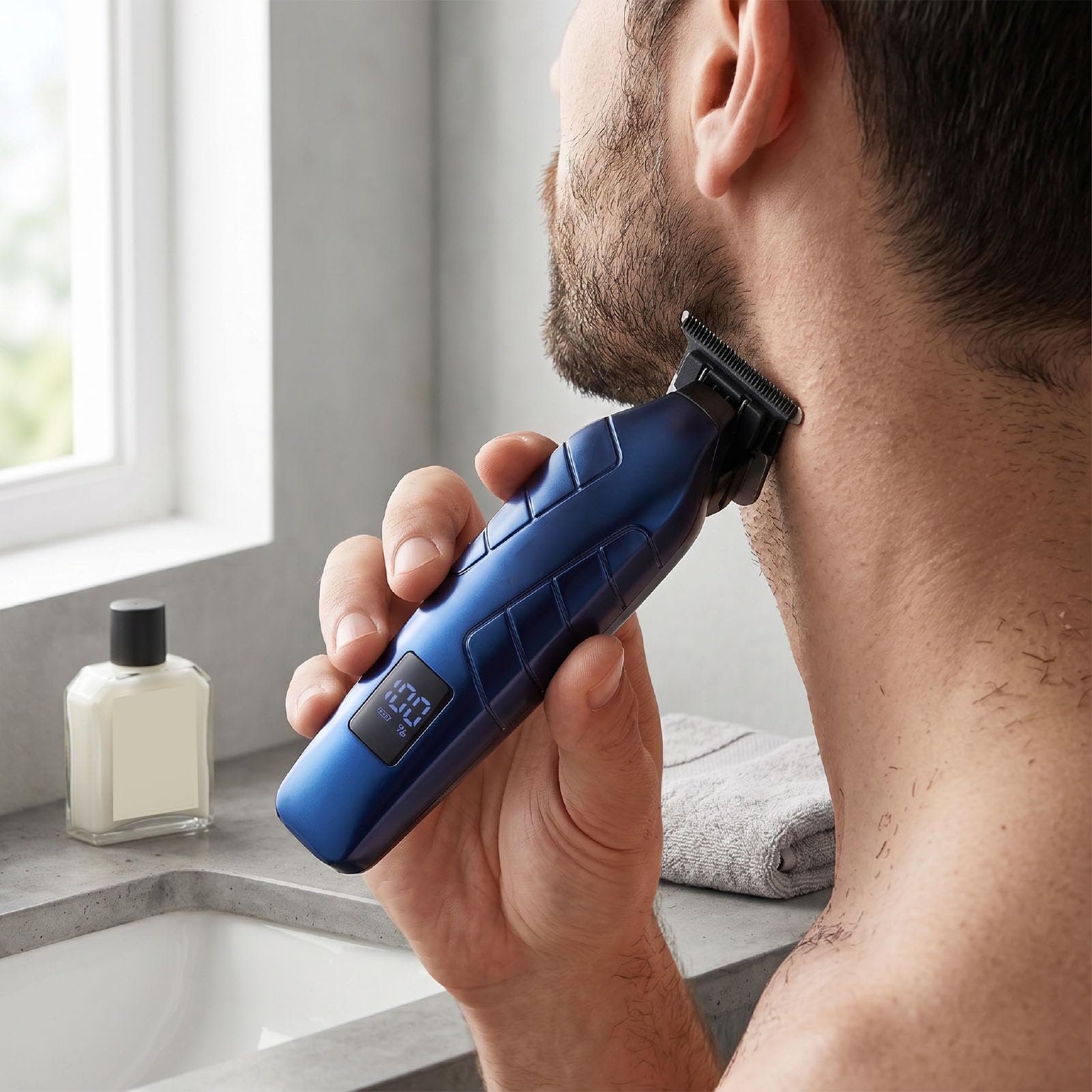 Elektrischer Haarschneider, Professionelles Glatze-Haarschneidegerät, Pflegeset für Männer, Heimgebrauch, Tragbar, Kompaktes Design