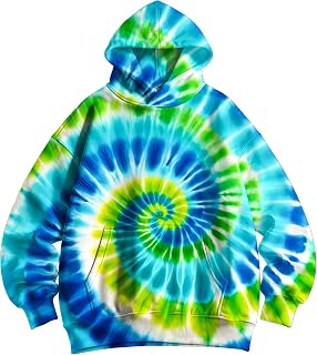 DMPROD Kids Tie Dye Hoodie Long Sleeve Hooded Pullover Sweatshirt with Kangaroo Pocket for Boys Girls