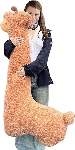 Hofun4U Almohada de felpa de llama, almohada de cuerpo largo de felpa de alpaca de 51 pulgadas, animal de peluche de alpaca, regalo de Navidad y