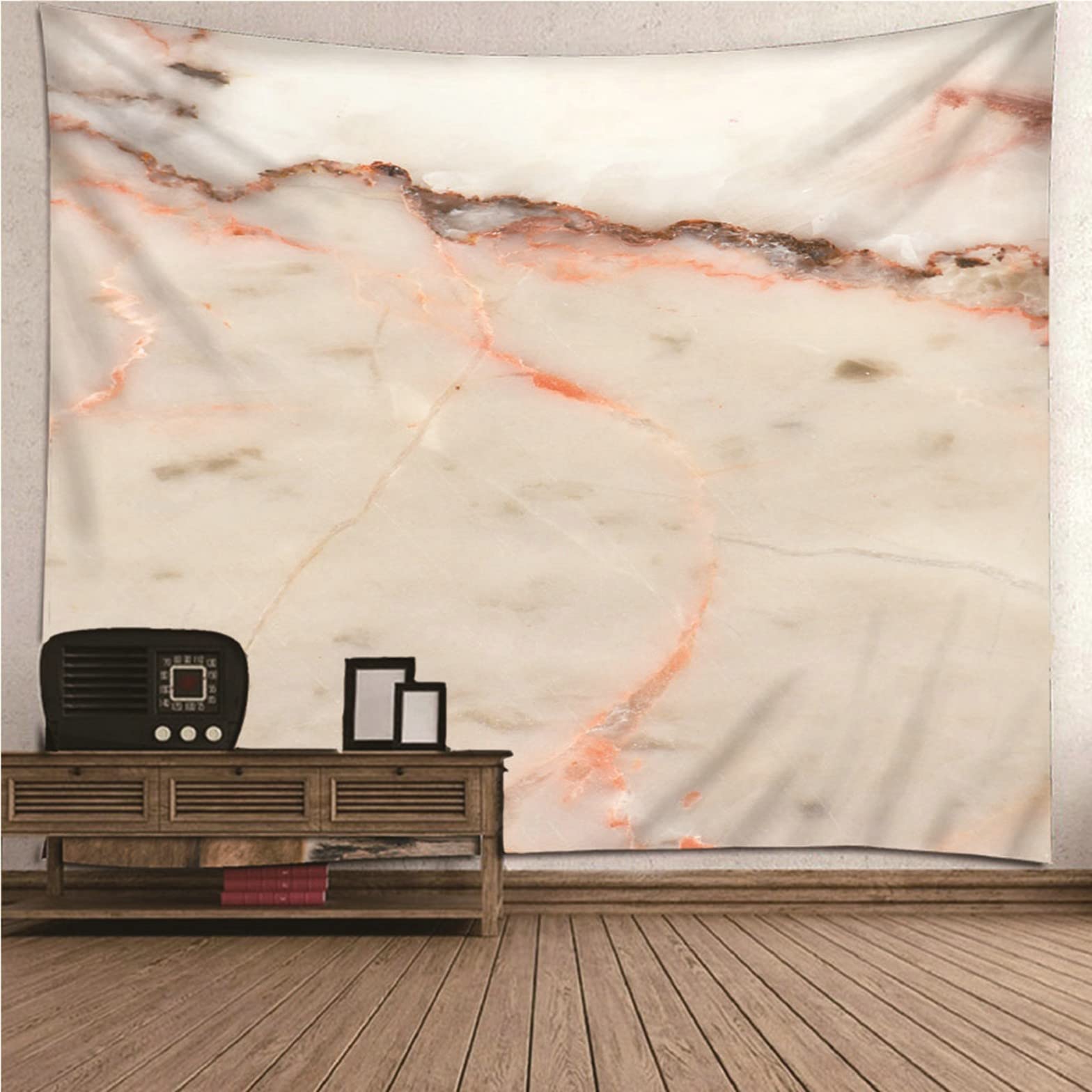 Ethereval Tapestry Door Wall Nature Camping Marble Pattern Teen Trippy Psychedelic Long Length White Red Wall Hangings Fabric Decorations 150x130cm
