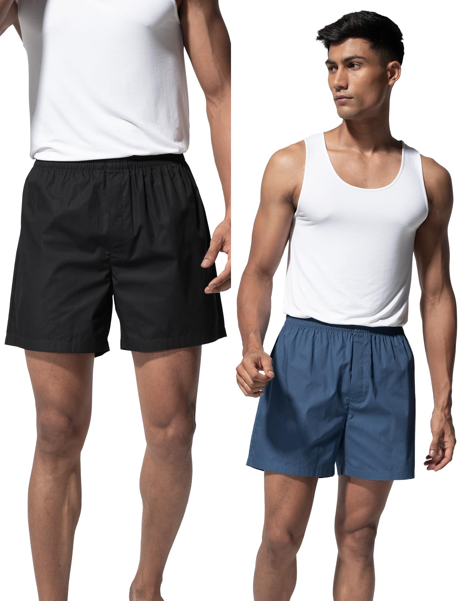 DAMENSCHRegular Fit Solid 100% Soft & Durable Cotton Boxer Shorts Dual Pockets Anti-Bacterial Moisture Wicking Microfibre Waistband Ultra-Light Boxers for Men