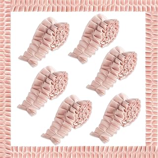 6 Rolls 40 Ft Ruffled Bulletin Board Borders Back to School Classroom Decor Fabric Trims DIY Border Crafts for Farmhouse Teacher Supplie First Day of School Party Decoration(Morandi Pink)