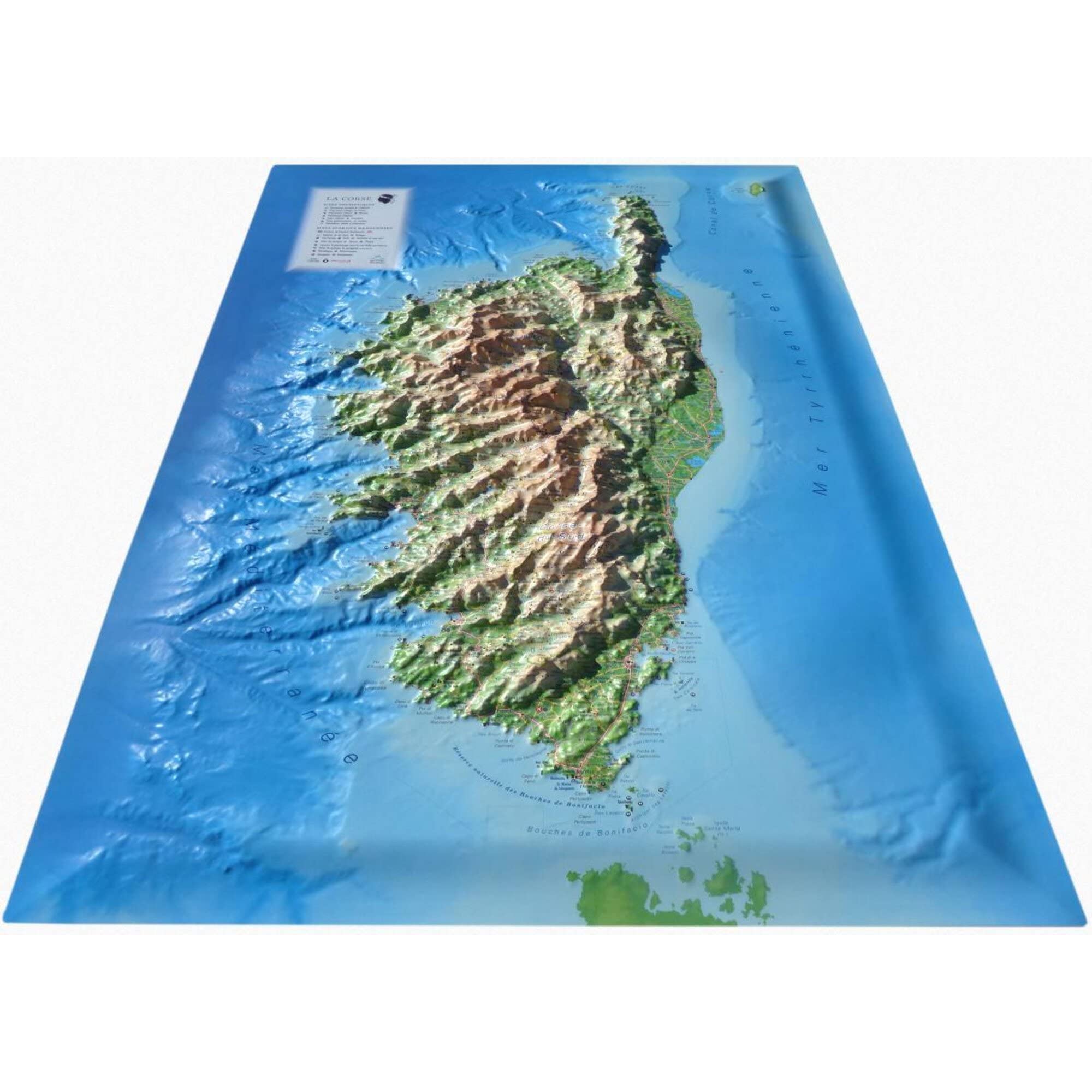 CARTE EN RELIEF DE LA CORSE