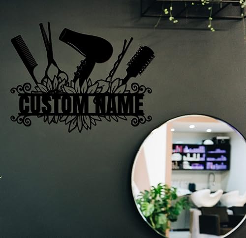 Miniatura 5 de Letrero de metal personalizado para peluquero, letrero de apellido personalizado para peluquería, regalos personalizados para regalos de cumpleaños