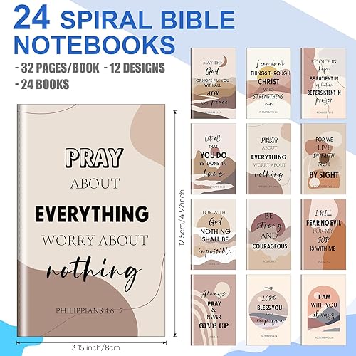 Miniatura 2 de El juego de 146 regalos cristianos a granel incluye 24 versículos de la Biblia, 24 cuadernos de la Biblia, 24 pulseras con citas de las Escrituras,