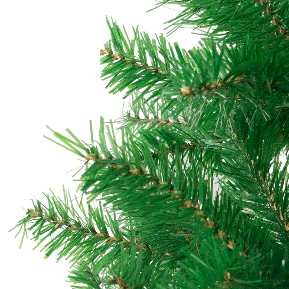 SOLAGUA Árbol de Navidad Artificial Abeto de Hoja Espumillón 150-240cm Arboles C/Soporte Metálico (Verde Brillo, 180cm 470Tips)