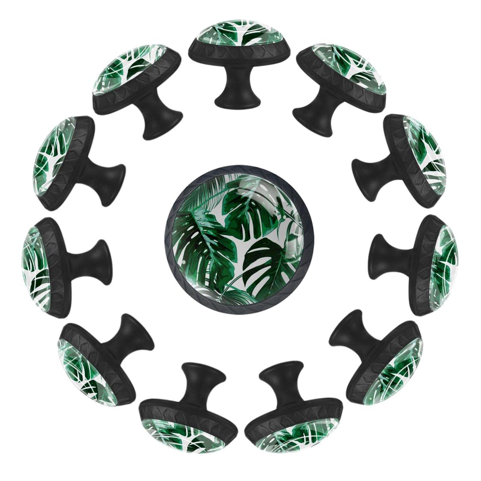 Boutons de tiroir exotiques verts 35 mm élégants en lot de 12 pour commode