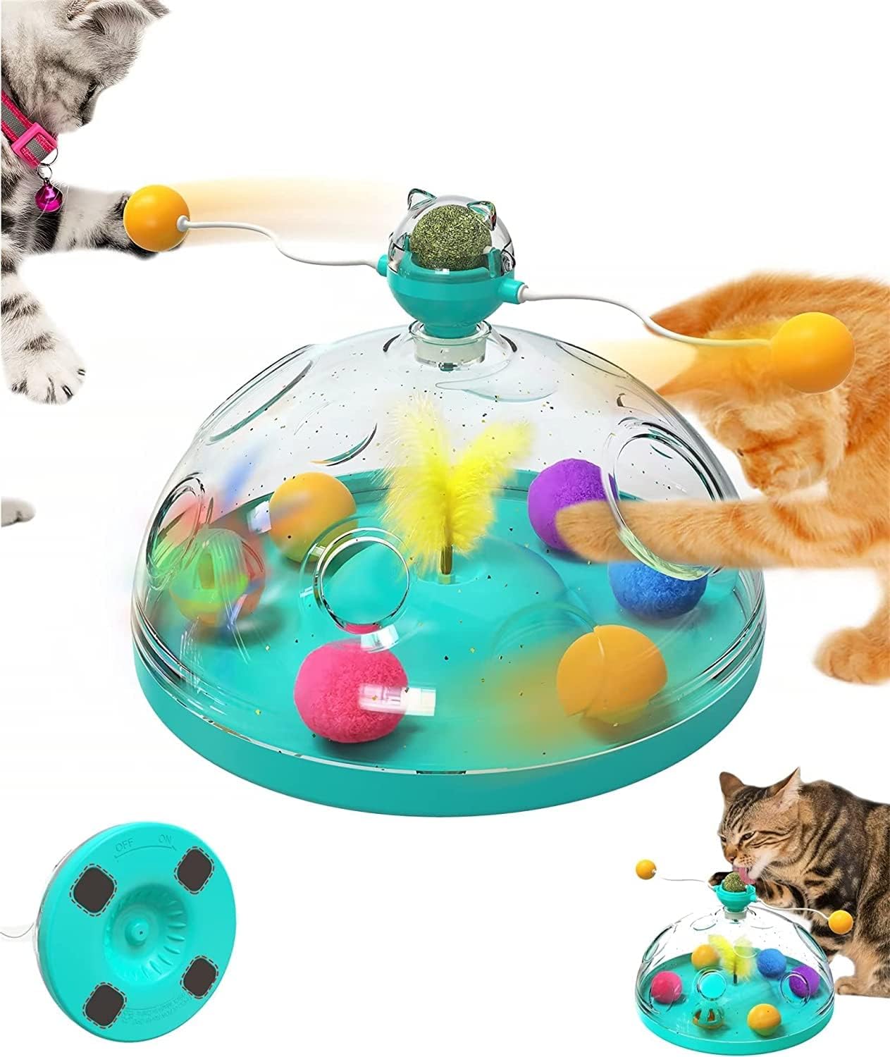 Anyuainiya 4 in 1 Cat Toy Indoor for Cats Interactive Cat Toy, Puzzle