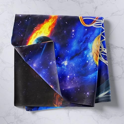 Miniatura 2 de Tapices de baloncesto, tapiz de aro de baloncesto, galaxia, planeta, para colgar en la pared, arte para dormitorio, estético, divertido, para