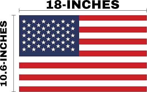 Miniatura 3 de Adhesivo grande de 18 pulgadas por 10.6 pulgadas de la bandera de Estados Unidos, de látex, optimizado de 4.5 milésimas de pulgada de pulgada de