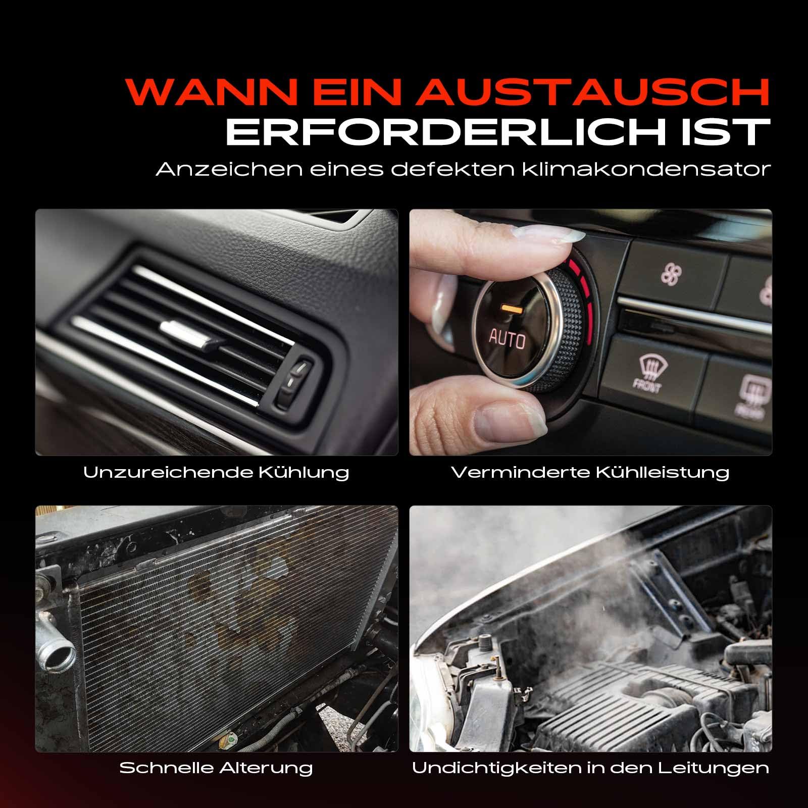 Frankberg Klimatyzator kondensatorowy, kompatybilny z Civic X FC FK 2,0 l, benzynowy, 2016-2020, Civic X FC 2,0 l, benzynowy, 2015