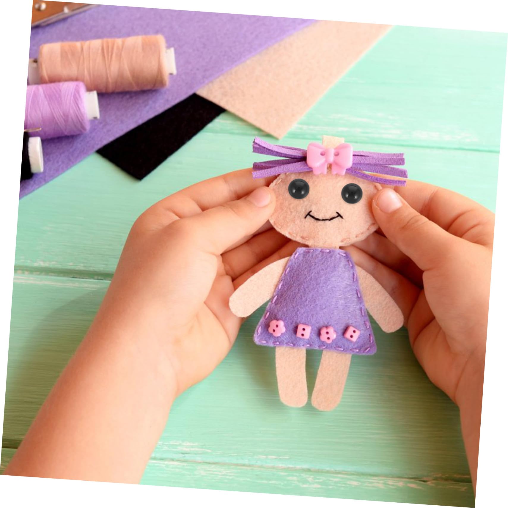 2000 Piezas Ojos de Muñeca Negros de Plástico con Base Plana Ojos de Seguridad para Manualidades DIY para Amigurumis Peluches y Animales de Tela