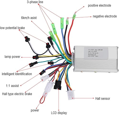 Miniatura 2 de Aynefy Controlador de scooter eléctrico con pantalla LCD, controlador de motor sin escobillas de 36 V 350 W, kit de controlador de motor sin
