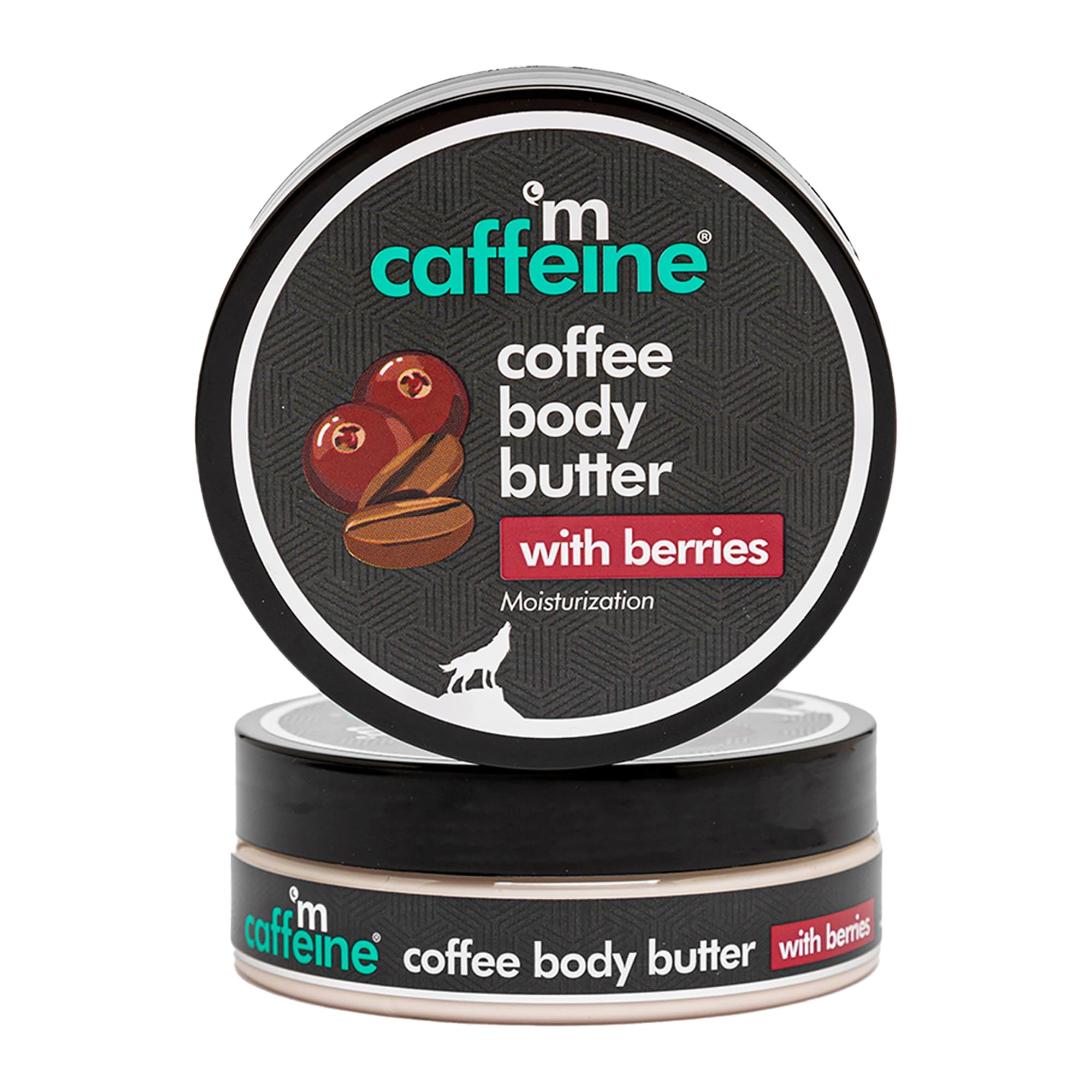 mCaffeineCoffee & Berries Body Butter with Shea Butter for Deep Moisturization & Soft Skin -Nourishes Dry Skin | Vitamin C Rich Non-Sticky Moisturizer with Fruity Coffee Aroma | For Women & Men -100g