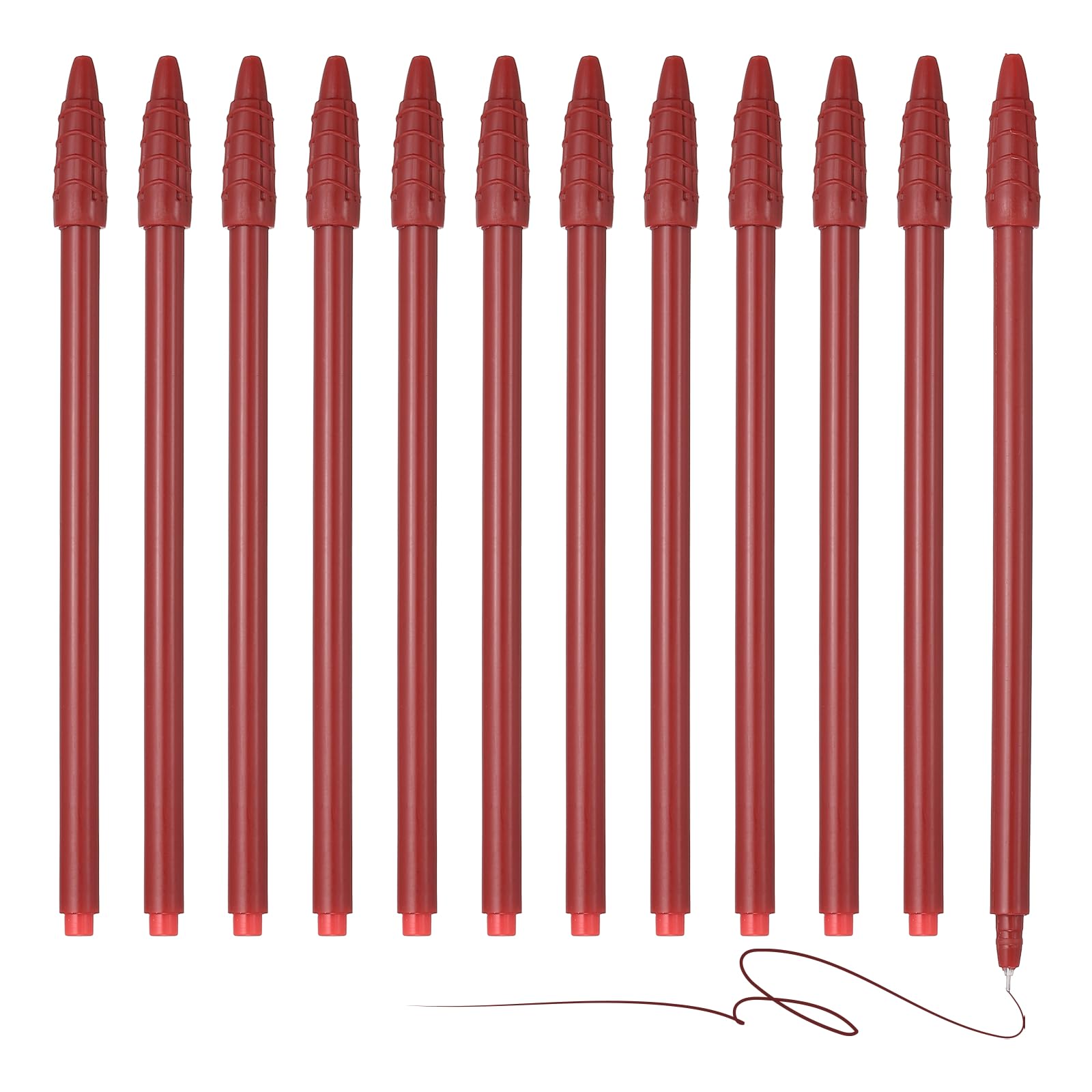 PATIKIL 12Pcs Colored Gel Ink Pens, 0.5mm Dark Red Gel Ink Ballpoint Pens Fine Point Smooth Writing for Journaling Notebook Office Stationery Drawing Teachers, Dark Red