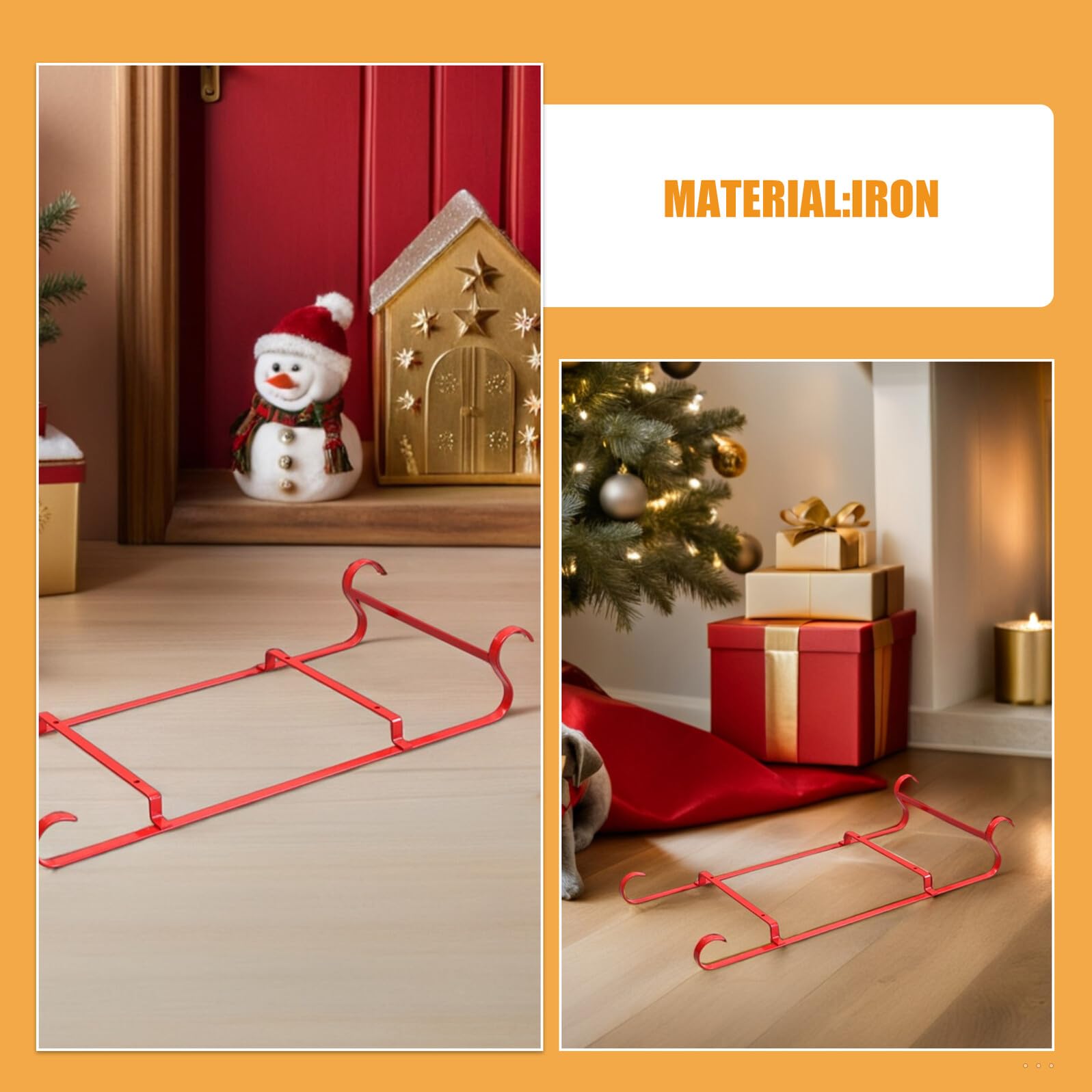 NUOBESTY Dekorativer Schlitten aus Eisen Snackplattenständer für Weihnachtsschlitten Kleiner Weihnachtsmannschlittenhalter Schlitten-bonboniere-schale-ständer Weihnachtsschlitten-ornament