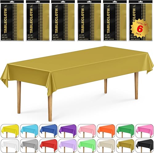 Miniatura 54 de DecorRack 2 manteles rectangulares de plástico sin BPA, 54 x 108 pulgadas, manteles rectangulares para mesa de comedor, fiestas, pícnic, campamento