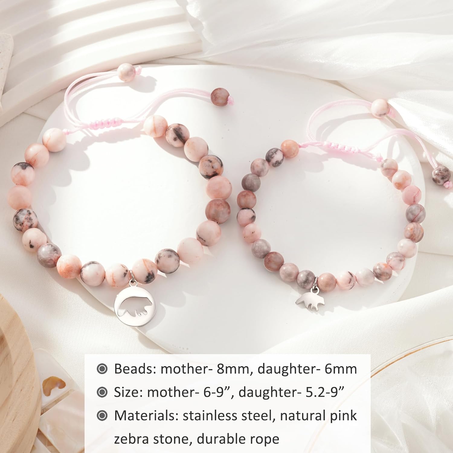 Mother Daughter Bracelets, Charm Matching Bracelets Set for Mom Daughter Girls As A Gifts for Christmas Birthday Mothers Day - Image 5