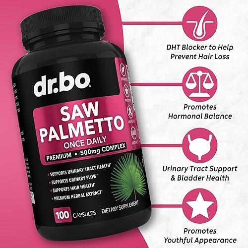 Miniatura 3 de Myo-inositol y D-Chiro Inositol Saw Palmetto - Relación 401 equilibrio hormonal para mujeres - Saw Palmetto para mujeres pérdida de cabello -