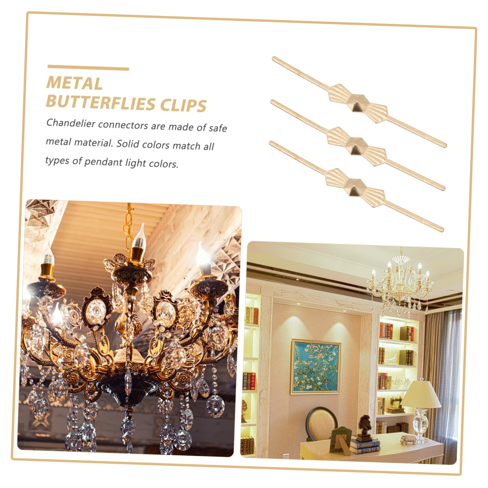 Connettori Per Lampadari 200 Pezzi Clip Farfalla Metallo Resistente Per Fissaggio Cristalli e Accessori Illuminazione