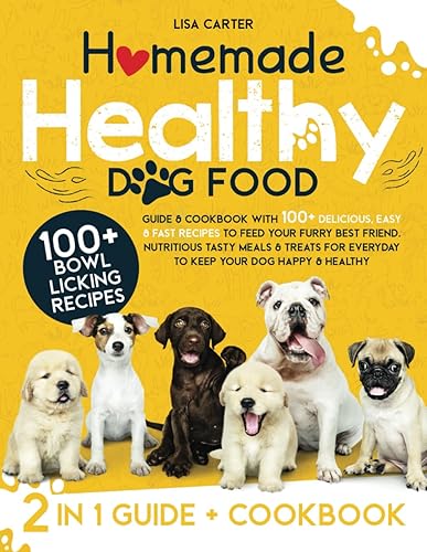 Homemade Healthy Dog Food: Guide &amp; Cookbook with 100+ Delicious, Easy &amp; Fast Recipes to Feed your Furry Best Friend. Nutritious Tasty Meals &amp; Treats to Keep your Dog Happy &amp; Healthy