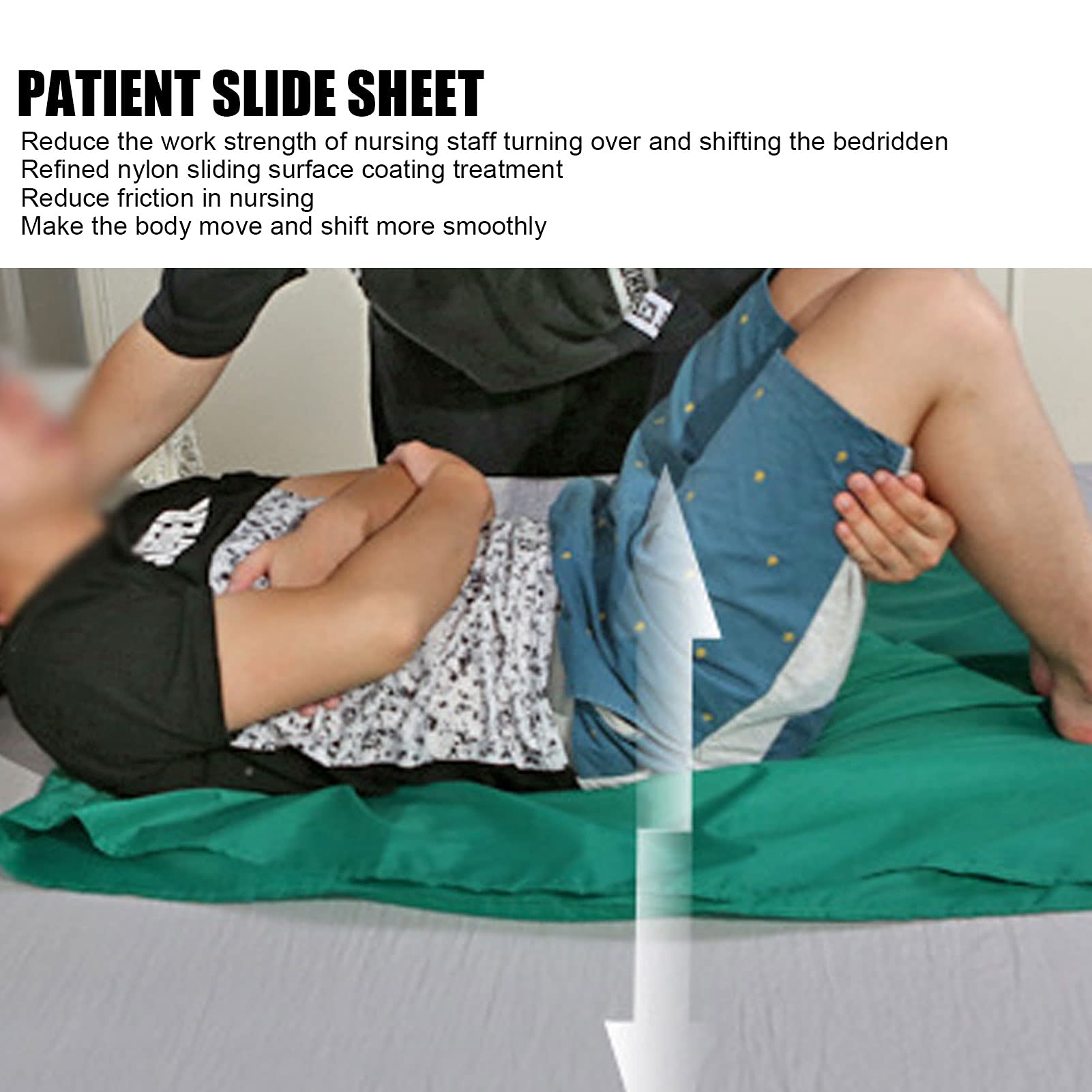 Sábana Deslizante para Pacientes Reutilizable, sábana Deslizante Multifuncional para Ancianos Paño Deslizante para Pacientes postrados en Cama para Girar y moverse (L 135 x 75 cm)