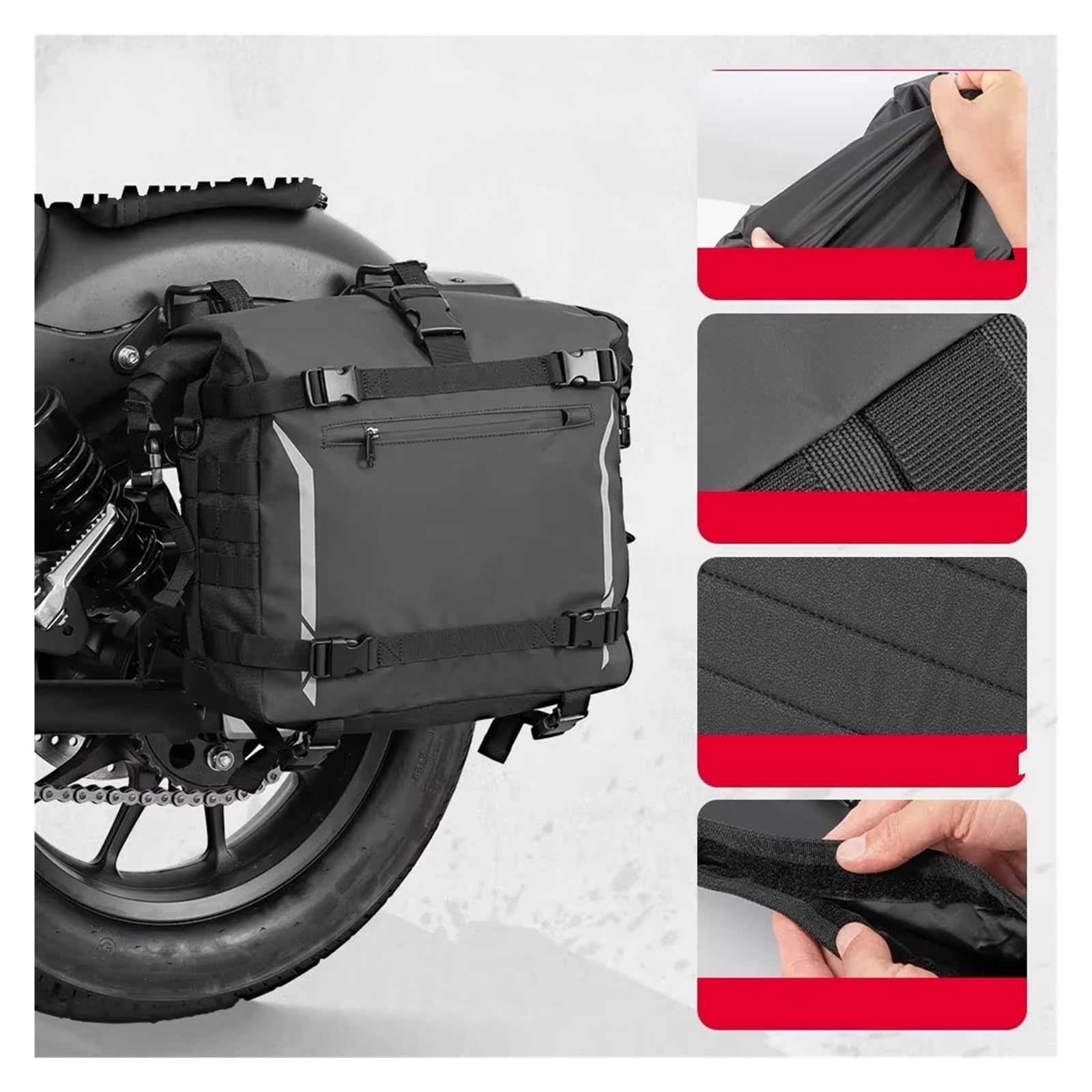 Per CT125 Per Trail 125 Per Rebel Per Kawasaki Per Eliminator Borse Viaggio Moto Bisaccia 18L Borsa Laterale Impermeabile Borsa Posteriore Moto