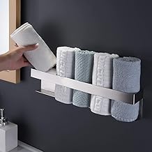 ZUNTO Guest Towel Holder 40 cm Self-Adhesive No Drilling Stainless Steel Towel Rack Bathroom