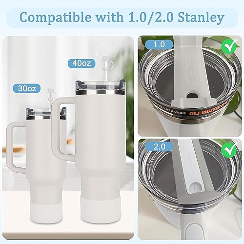 Miniatura 2 de Juego de 4 tapones de silicona para derrames, compatible con Stanley Cup de 40 oz/30 onzas, para accesorios de copa Stanley