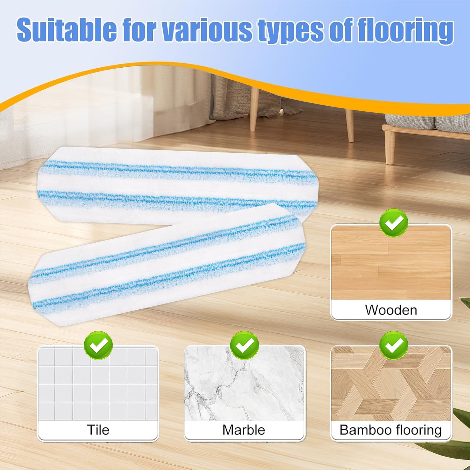 3 Stück für Vileda H2PrO Bodenwischer Ersatzbezug, Maschinenwaschbar, Kompatibel mit Vileda H2Pro & O-Cedar Bodenwischer Ersatzbezug, Mikrofaser Wischpads Ersatz für Laminat, Fliesen