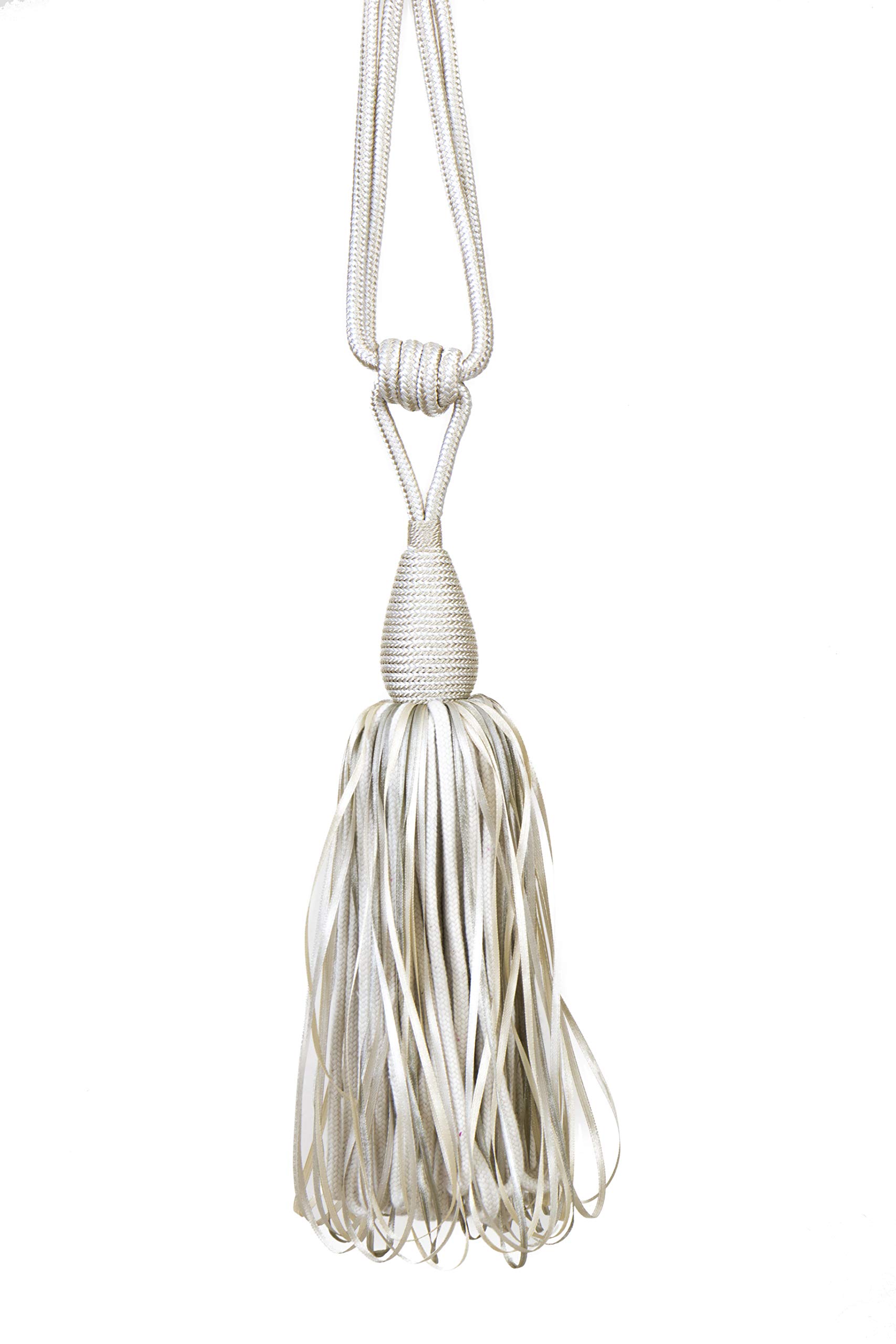 Tinker-Tailor Cream Tie Backs Curtain - Calla, Tassel Curtain Rope Tieback Single (Cream)
