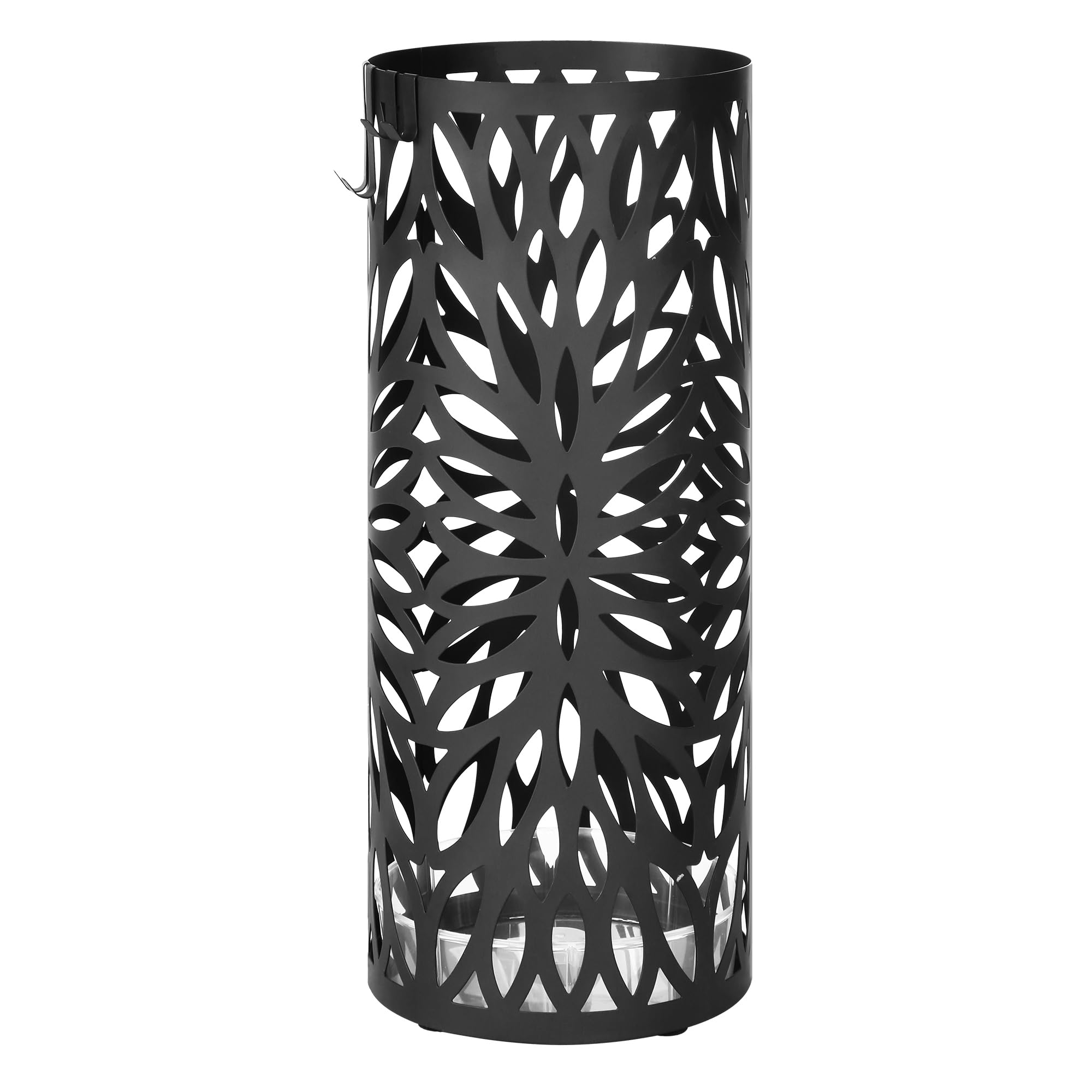 SONGMICS Umbrella Stand, Umbrella Holder for Entryway, Steel Round Umbrella Rack Freestanding, for Canes Walking Sticks, with a Detachable Drip Tray,