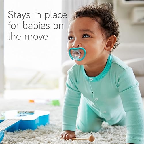 Miniatura 19 de Nanobebe Baby Pacifiers 0-3 Month - Orthodontic, Curves Comfortably with Face Contour, Award Winning for Breastfeeding Babies, 100% Silicone,