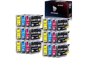 Wolfgray Compatible Brother LC61 LC65 Ink Cartridges 24 Pack