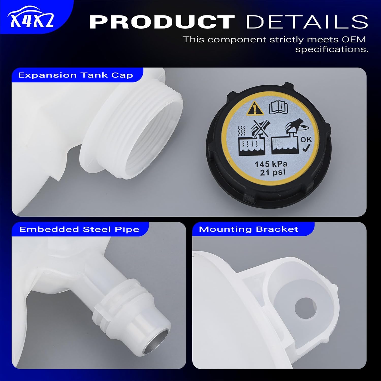 FL3Z-8A080-A Engine Coolant Reservoir Expansion Tank For 2015-2024 Ford Expedition F-150 2018-2024 Lincoln Navigator Replaces# FL3Z8A080A 603-318