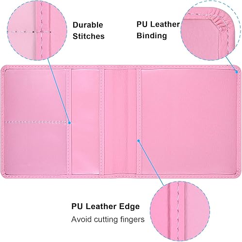 Miniatura 4 de Wisdompro Soporte para registro y seguro de automóvil, paquete de 2 guanteras de cuero sintético para vehículos, organizador de documentos,