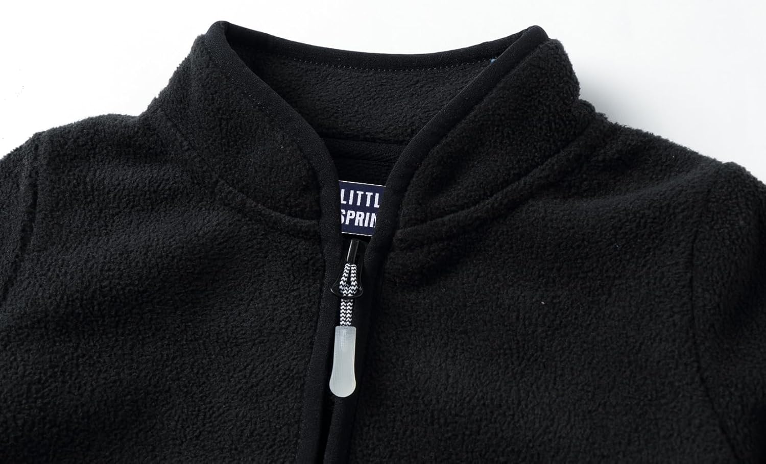 LittleSpring Boys Girls Lightweight Fleece Jackets Zip Up Solid Color 2-10 Years - Image 3