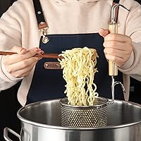 Vista 3 de MyLifeUNIT Spaghetti Strainer Spoon, Stainless Steel Food Strainer Noodle Strainer with Handle 4.4 X 4.6 X 14.7 inches