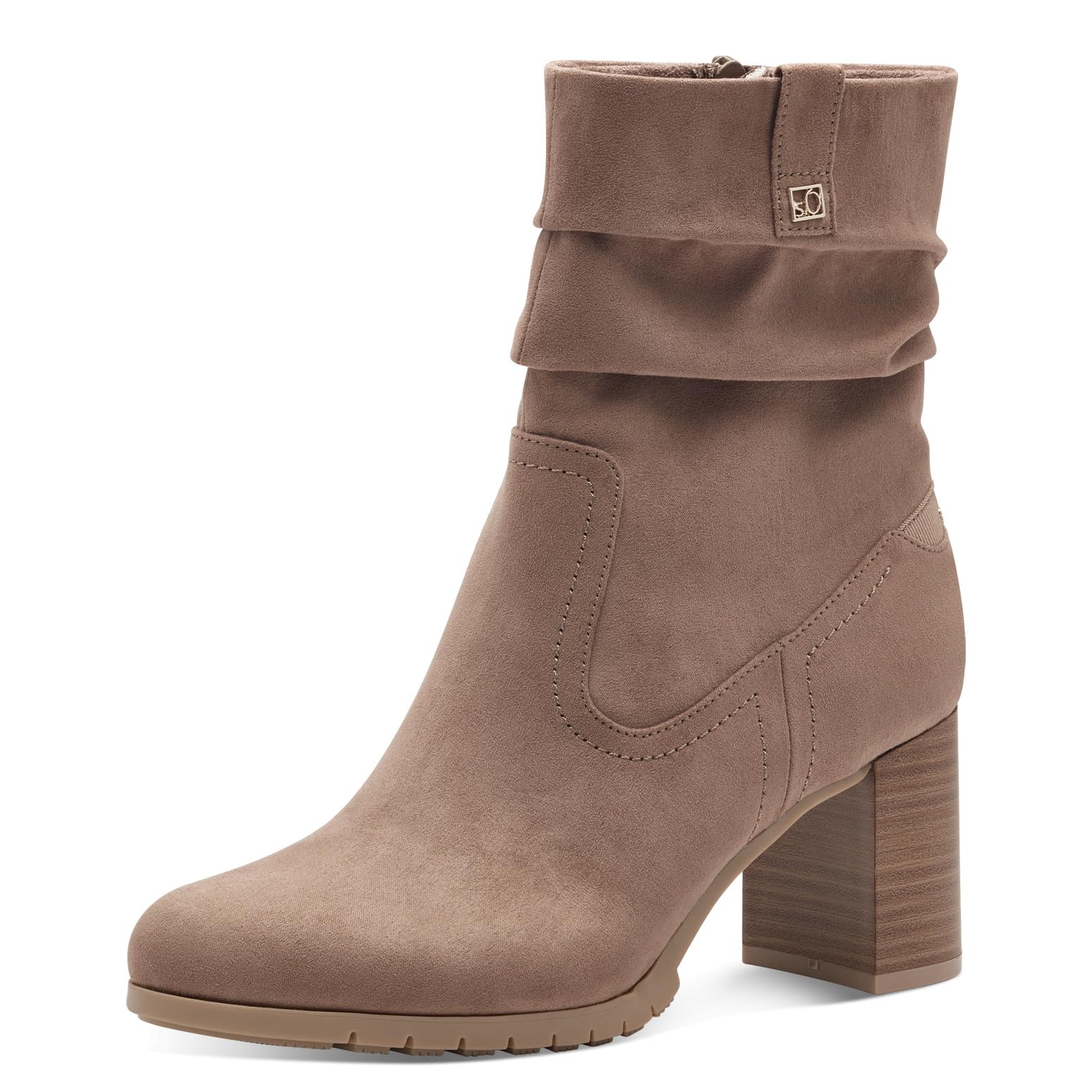 s.Oliver Women's Elegant Block Heel Boots, taupe, 42 EU
